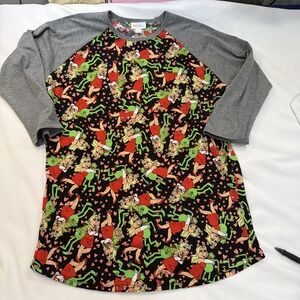 LulaRoe Randy Shirt Muppets Miss Piggy and Kermit Gray Black‎ Size Medium
